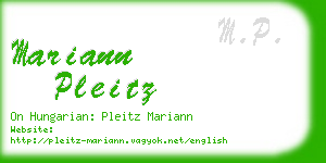 mariann pleitz business card